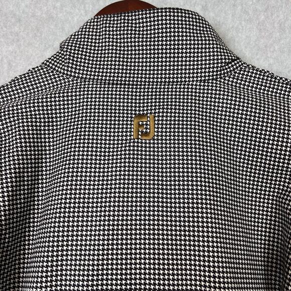 FootJoy DryJoy Mens M Full Zip Jacket Houndstooth Pattern Convertible Vest - Picture 8 of 12